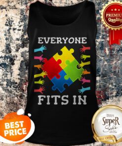 Nice Everyone Fits In Autism Awareness Tank Top