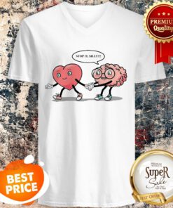 Nice Heart Vs Brain Stop It Silly Valentine Day V-neck