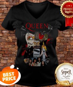 Nice Queen Freddie Mercury Guitarist Signatures V-neck