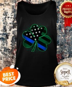 Nice Thin Blue Line St Patrick’s Day Clover Tank Top