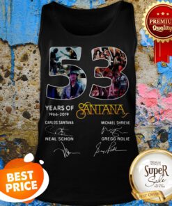 Official 53 Years Of Santana 1966 2019 Signatures Tank Top