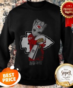 Official Baby Groot Hug Kansas City Chiefs Super Bowl Sweatshirt