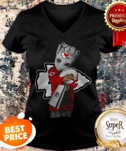Official Baby Groot Hug Kansas City Chiefs Super Bowl V-neck
