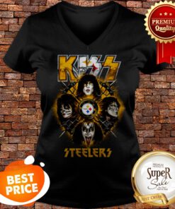 Official Kiss Mashup Pittsburgh Steelers Logo V-neck