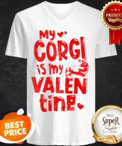 Official My Corgi Is My Happy Valentine’s Day V-neck