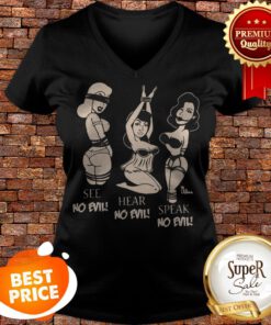Pinky Star Women’s See No Evil Hear No Evil Speak No Evil V-neck
