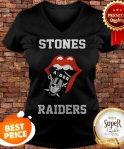 Rolling Stones Raiders And Oakland Raiders Logo V-neck