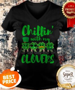 Teacher St Patricks Day Chillin With My Clovers Cute Gift V-neck