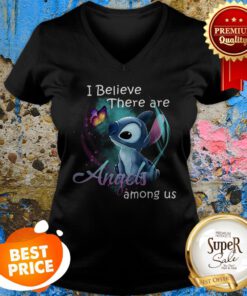 Disney Stitch I Believe There Are Angels Among Us V-Neck