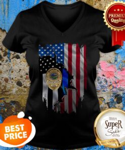Official Police Fountain Co American Flag V-Neck