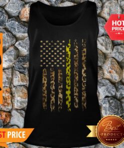 Official American Flag Thin Gold Line Leopard Tank Top