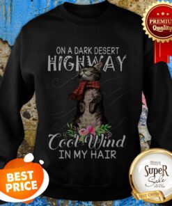 On A Dark Desert Highway Cool Wind In My Hair Cat Sweatshirt