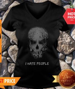 I Hate People Disneyland Haunted Mansion Skull V-Neck