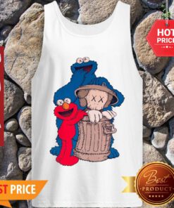 Elmo And Cookie Monster Hide KAWS In Trash Can Tank Top