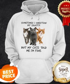Sometimes I Question My Sanity But My Cats Told Me I’m Fine Hoodie
