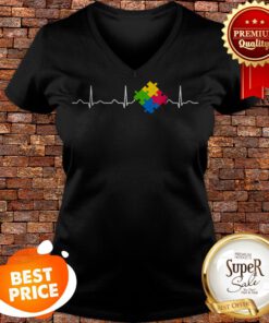 Autism Awareness, Puzzle Heartbeat Day April 2019 Gift V-neck