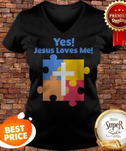 Autism Awareness Yes Jesus Loves Me Catholic Autism V-neck