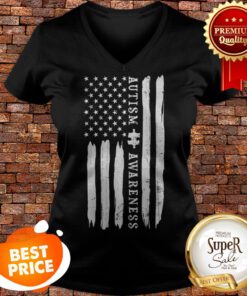 Autism Awarenesss Autism Flag Puzzle Piece Gift V-neck