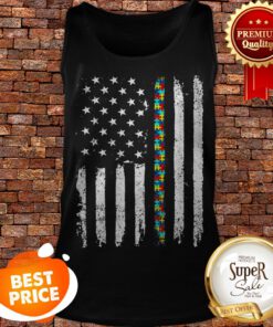 Autism Awarenesss Autism Flag Puzzle Piece Tank Top