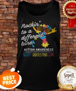 Autism Awarenesss Autisms Rockin Different Tune Tank Top
