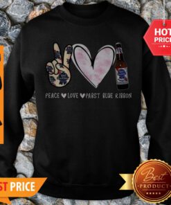 Awesome Peace Love Pabst Blue Ribbon Beer Sweatshirt