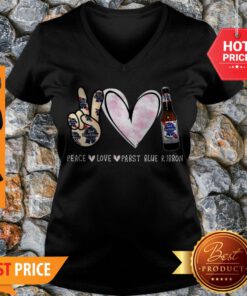 Awesome Peace Love Pabst Blue Ribbon Beer V-neck
