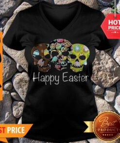 Awesome Skulls Happy Easter V-neck