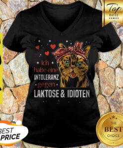 Cat Ich Habe Eine Intoleranz Gegen Laktose And Idioten V-neck