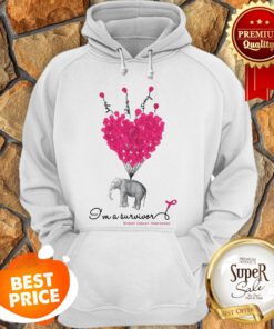 Elephant Hope Believe Strong I’m A Survivor Breast Cancer Awareness Hoodie