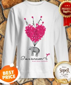 Elephant Hope Believe Strong I’m A Survivor Breast Cancer Awareness Sweatshirt