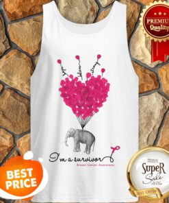 Elephant Hope Believe Strong I’m A Survivor Breast Cancer Awareness Tank Top