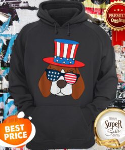 July 4th American Sunglasses USA Flag Patriotic Beagle Dog Hoodie
