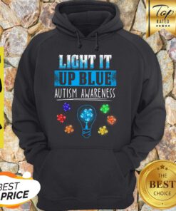 Light Bulb Light It Ip Blue Autism Awareness Hoodie