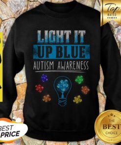 Light Bulb Light It Ip Blue Autism Awareness Sweatshirt