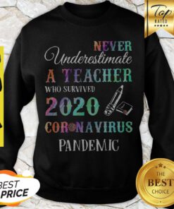 Nerver Underestimate A Teacher Who Survived 2020 Coronavirus Pandemic Sweatshirt