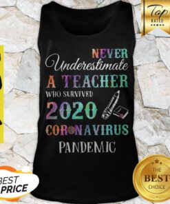 Nerver Underestimate A Teacher Who Survived 2020 Coronavirus Pandemic Tank Top