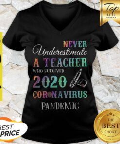 Nerver Underestimate A Teacher Who Survived 2020 Coronavirus Pandemic V-neck
