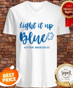 Nice Autism Awarenesss – Light It Up Blue Autism V-neck