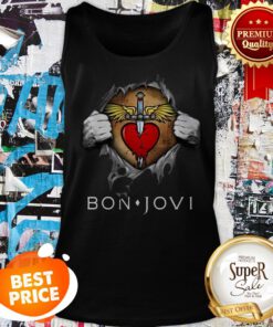 Nice Bon Jovi Logo Blood Inside Me Tank Top