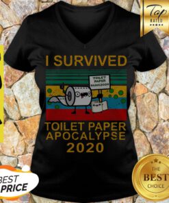Nice I Survived Toilet Paper Apocalypse 2020 Covid 19 Sunset V-neck