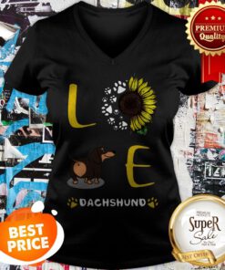 Nice Love Dachshund Sunflower V-neck
