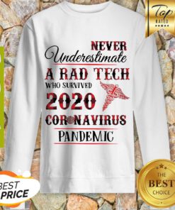 Nice Never Underestimate A Rad Tech 2020 Coronavirus Pandemic Sweatshirt