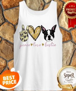 Nice Peace Love Bostie Boston Terrier Tank Top