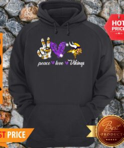 Nice Peace Love Minnesota Vikings Logo Hoodie