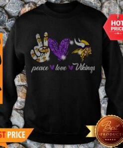 Nice Peace Love Minnesota Vikings Logo Sweatshirt