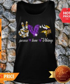 Nice Peace Love Minnesota Vikings Logo Tank Top