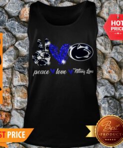 Nice Peace Love Penn State Nittany Lions Logo Tank Top