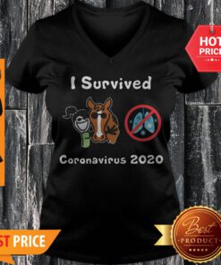 Nice Riding Girl I Survived Coronavirus 2020 V-neck