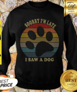 Nice Sorry I’m Late I Saw A Dog Vintage Sweatshirt