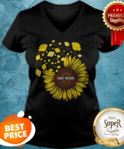 Nice Sunflower Motor Harley Davidson Cycles V-neck